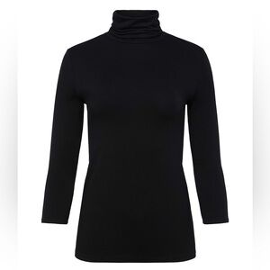 L’AGENCE Aja Turtleneck Stretchy Solid Black Mock Neck Size Medium